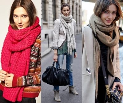 Модные шарфы 2014 Шарфы 2014 фото как носить