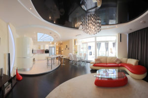 Черный натяжной потолок  - выбор настоящих ценителей стиля