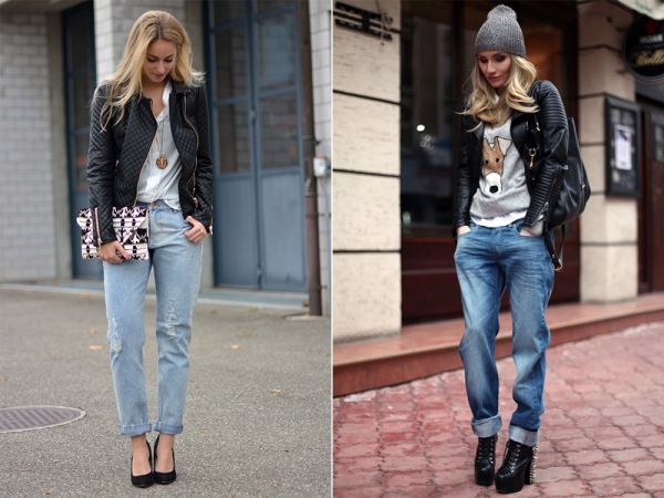 С чем носить джинсы бойфренды