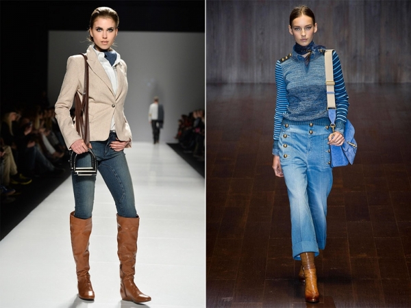 С чем носить коричневые сапоги