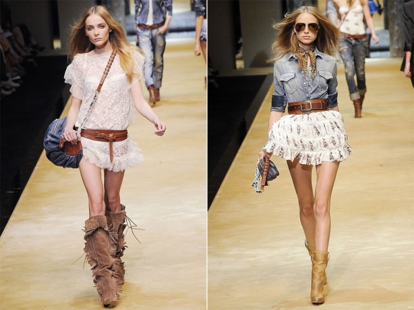 С чем носить коричневые сапоги