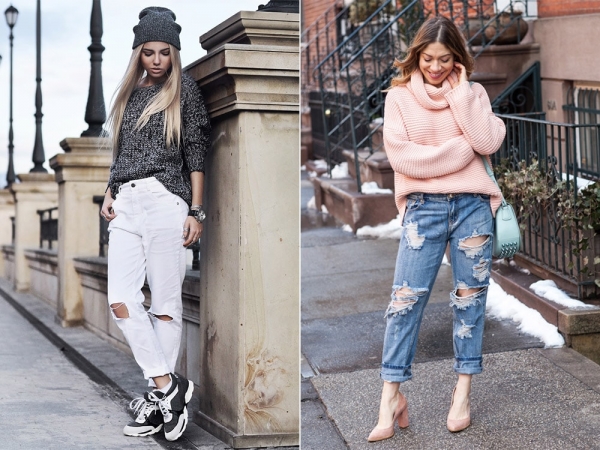 С чем носить джинсы бойфренды