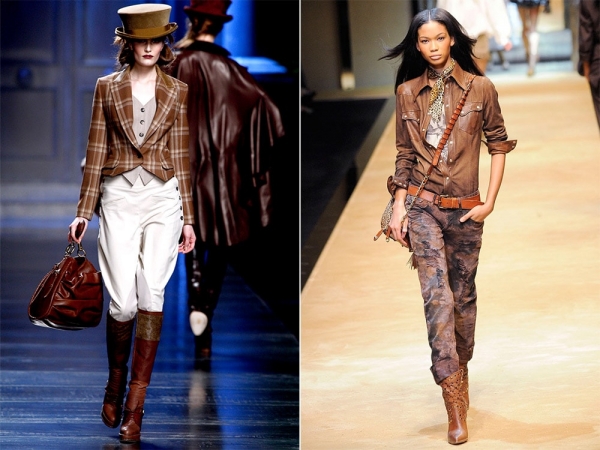 С чем носить коричневые сапоги