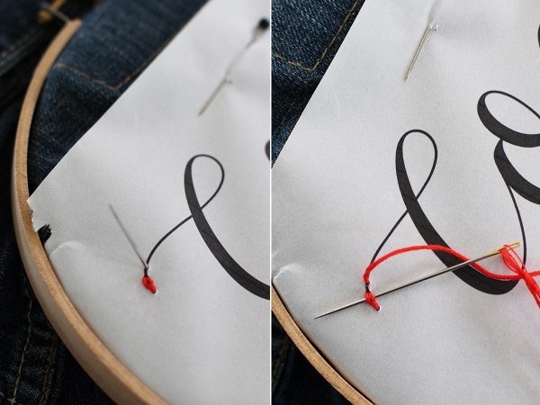 Простой способ, как украсить джинсы вышивкой