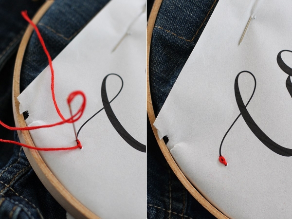 Простой способ, как украсить джинсы вышивкой