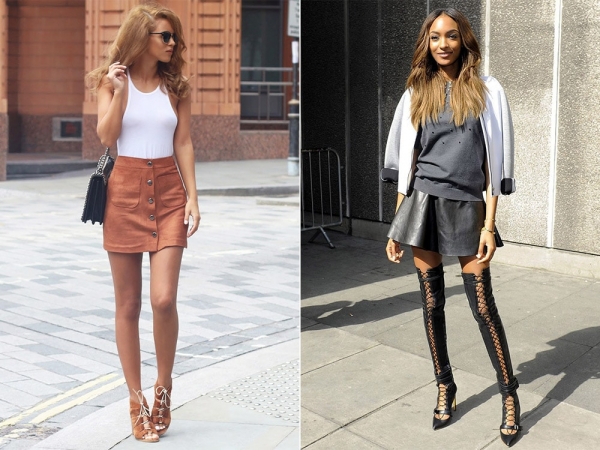 С чем носить кожаную юбку