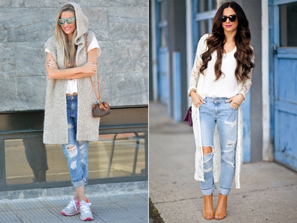 С чем носить джинсы бойфренды