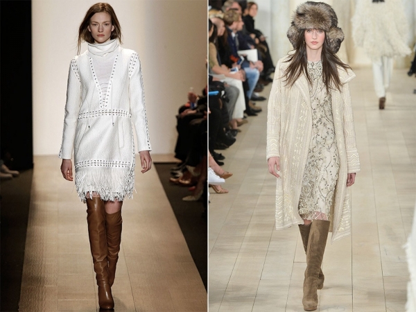 С чем носить коричневые сапоги