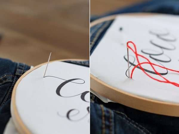 Простой способ, как украсить джинсы вышивкой