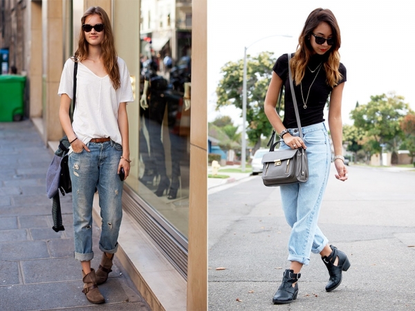 С чем носить джинсы бойфренды