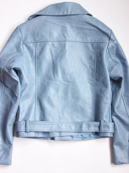 Крутая голубая косуха с вышивками