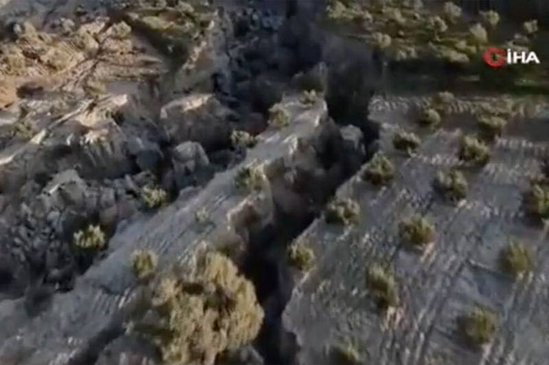 «Разделил оливковое поле надвое». После землятрясения в Турции появился гигантский разлом 