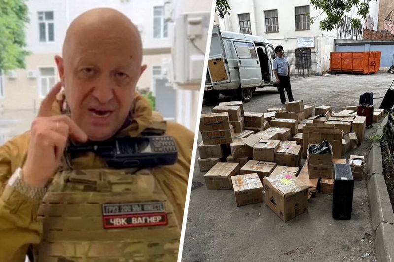 «Газель» и два автобусика». У офиса Пригожина нашли миллиарды рублей в коробках 